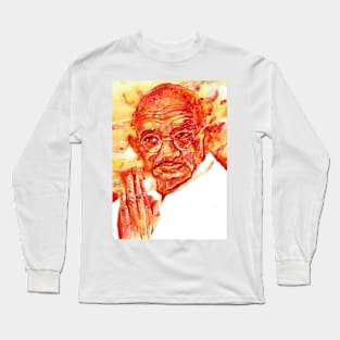 MAHATMA GANDHI watercolor portrait .4 Long Sleeve T-Shirt